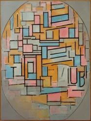 Composition ovale avec des zones de couleur 2